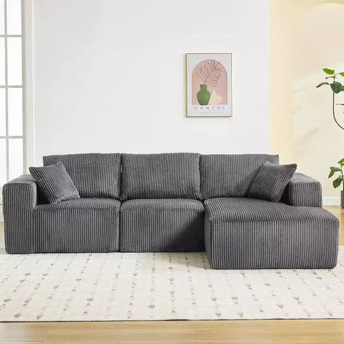 108 Sectional Couch Cloud Modular Modern L-Shaped Sofa with Chaise Lounge, Corduroy Fabric, No Assembly Required