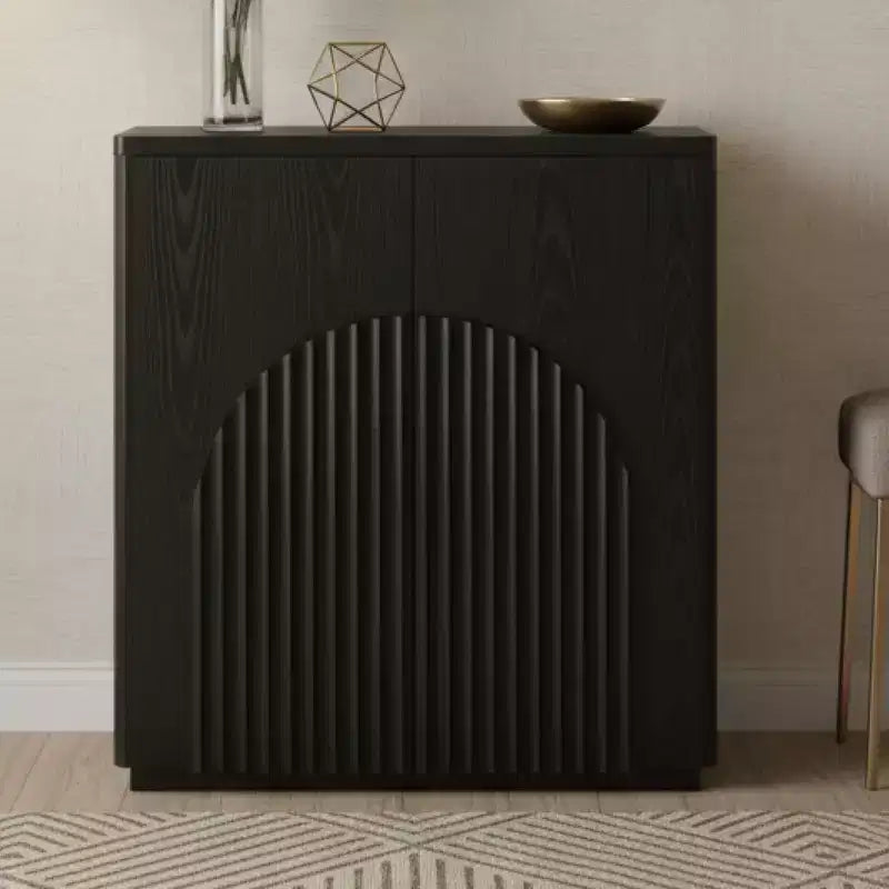 Spruce & Spring Modern Sideboard Buffet Cabinet with Wave Design