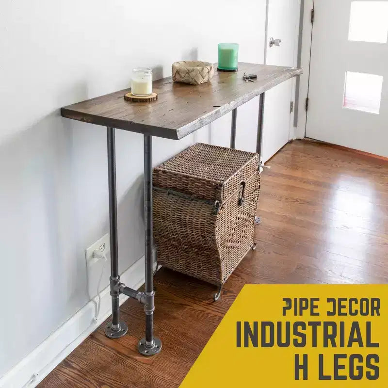 Pieds de table console à brides rondes pour tuyaux industriels de 33,65 cm de large