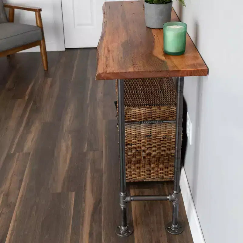 Pieds de table console à brides rondes pour tuyaux industriels de 33,65 cm de large