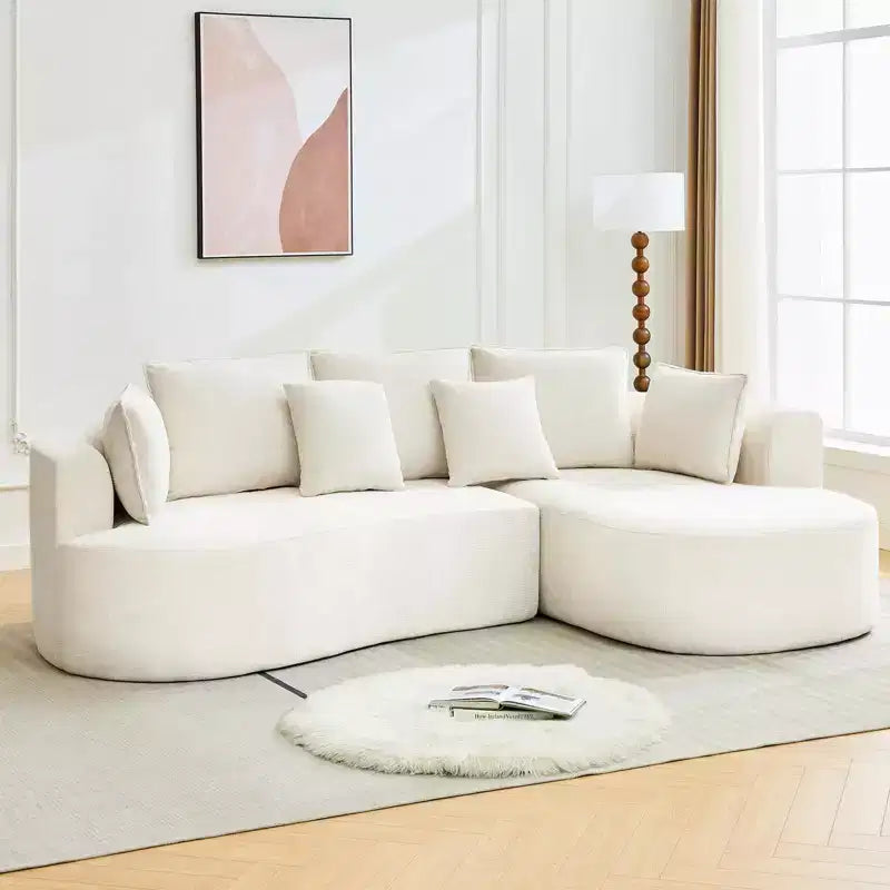 106 Curved Modular Sectional Sofa  Right-Facing Chaise for Living Room (No Assembly)