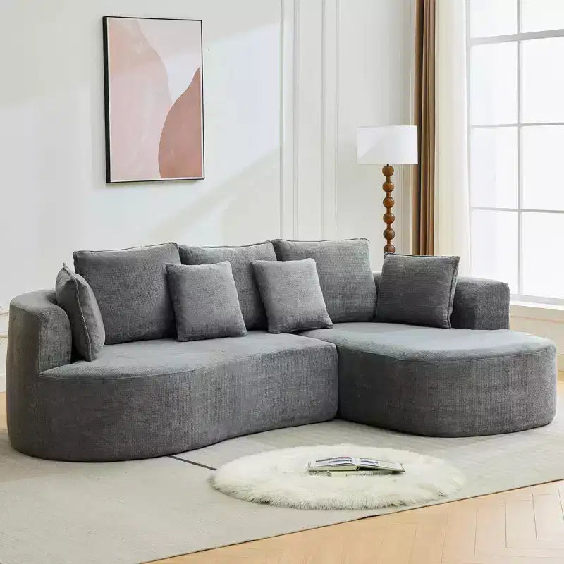 Canapé modulaire incurvé 106" – Chaise longue côté droit pour salon (aucun assemblage requis)