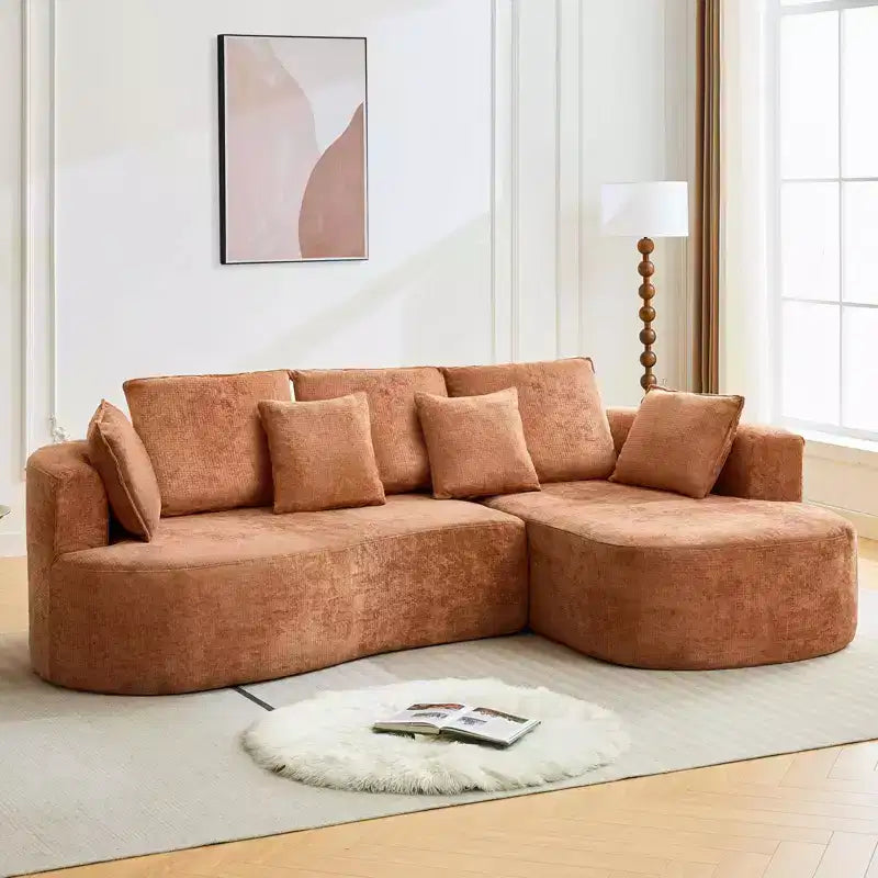 Canapé modulaire incurvé 106" – Chaise longue côté droit pour salon (aucun assemblage requis)