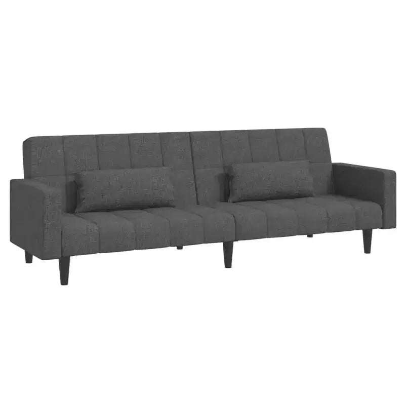 vidaXL 2-Seater Sofa Bed with Two Pillows Loveseat Couch Furniture Fabric