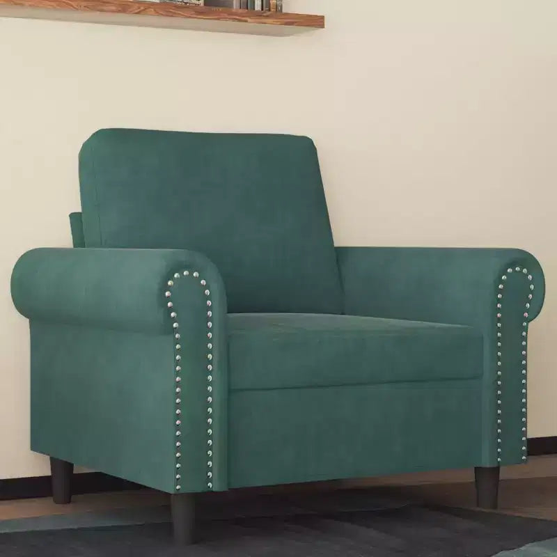 Fauteuil d'appoint en velours pour salon, club, capitonné