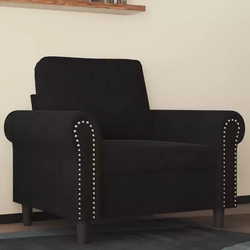Fauteuil d'appoint en velours pour salon, club, capitonné