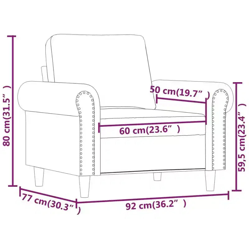 Fauteuil d'appoint en velours pour salon, club, capitonné