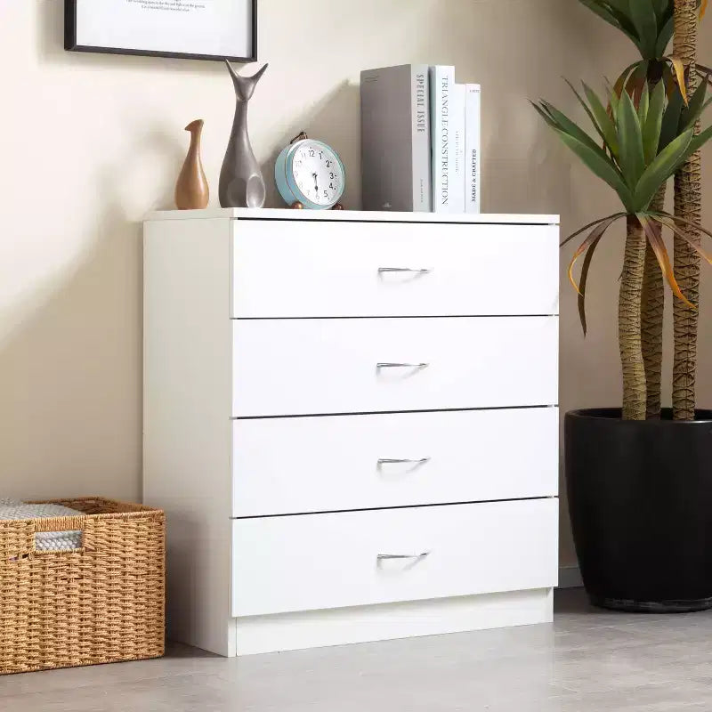 MAYEERTY 4 Drawer Storage Chest Clean Lines Space Saving for Entryway Bedroom