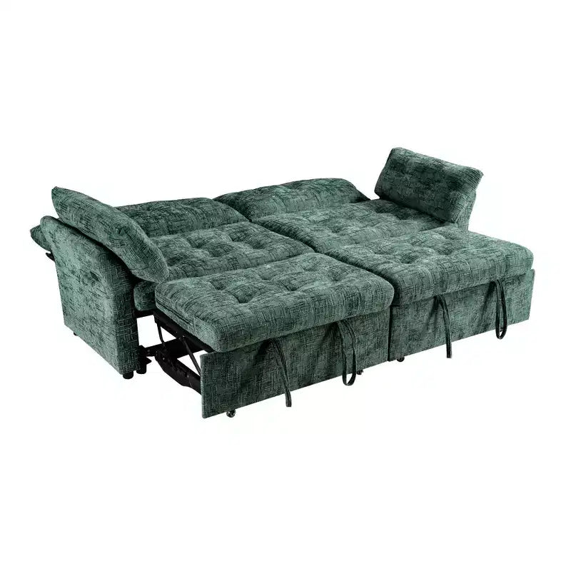 Canapé d'angle inclinable rectangulaire en tissu avec accoudoir droit de 89,8 pouces de large