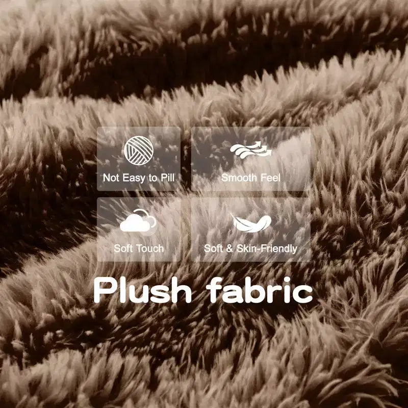 Canapés sectionnels sans accoudoirs en tissu peluche en forme de U, couleur Kaki Clair, 149 pouces, avec coussins décoratifs et 2 poufs (Connexion par boucles)