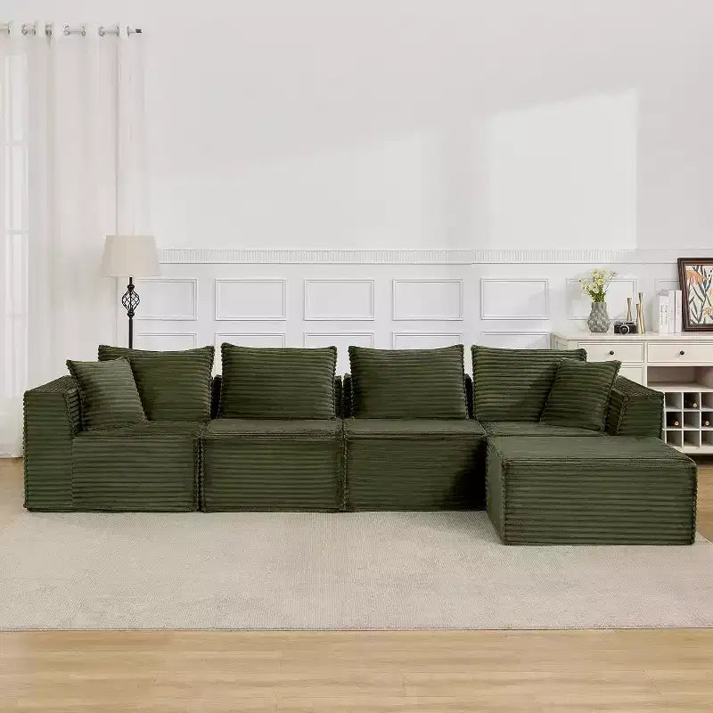 Canapé modulaire sectionnel nuage 107/137, canapé sans armature à assise profonde, canapés de sol confortables convertibles avec poufs et mousse à mémoire de forme