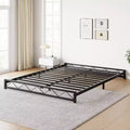 Wave Design Metal Platform Bed Frame with Steel Slats, Low Profile Foundation, No Box Spring Needed, Easy Assembly for Small Space Bedroom