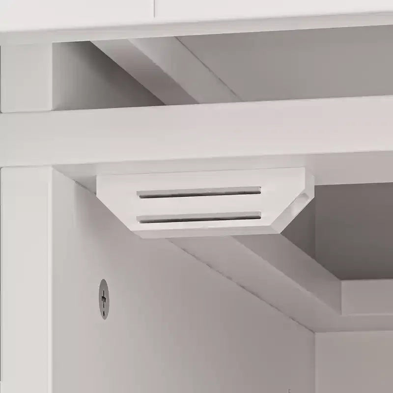 Meuble TV moderne avec portes vitrées et console multimédia à 3 tiroirs pour salon