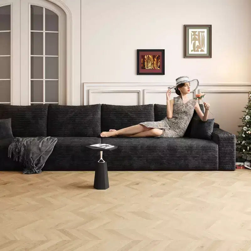 Canapé modulable moderne en velours côtelé de 140 pouces, en forme de nuage, pour salon et appartement