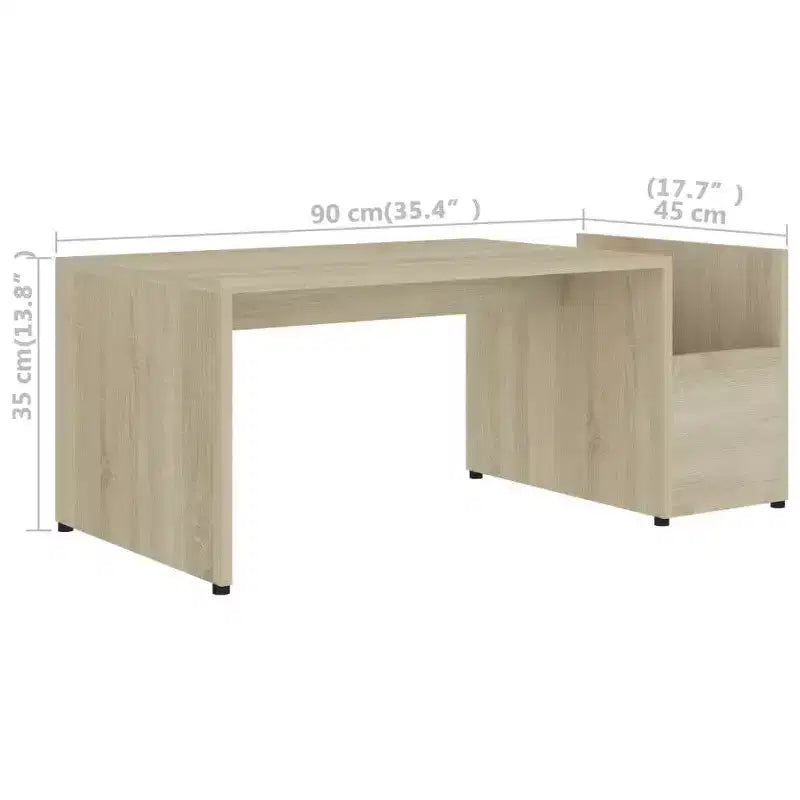 Table basse blanc bois d'ingénierie avec rangement