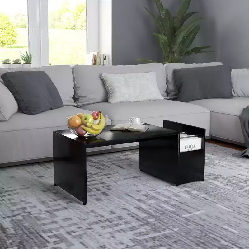 Table basse blanc bois d'ingénierie avec rangement