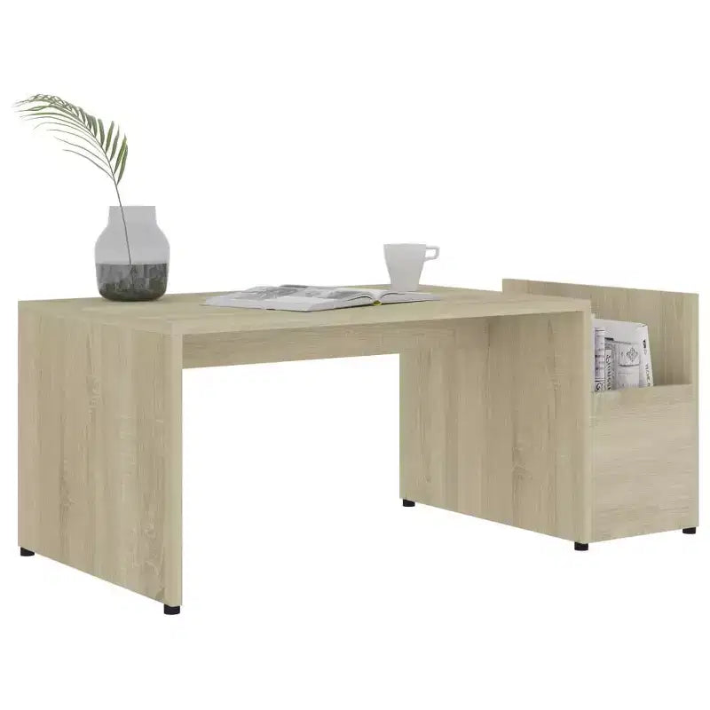 Table basse blanc bois d'ingénierie avec rangement