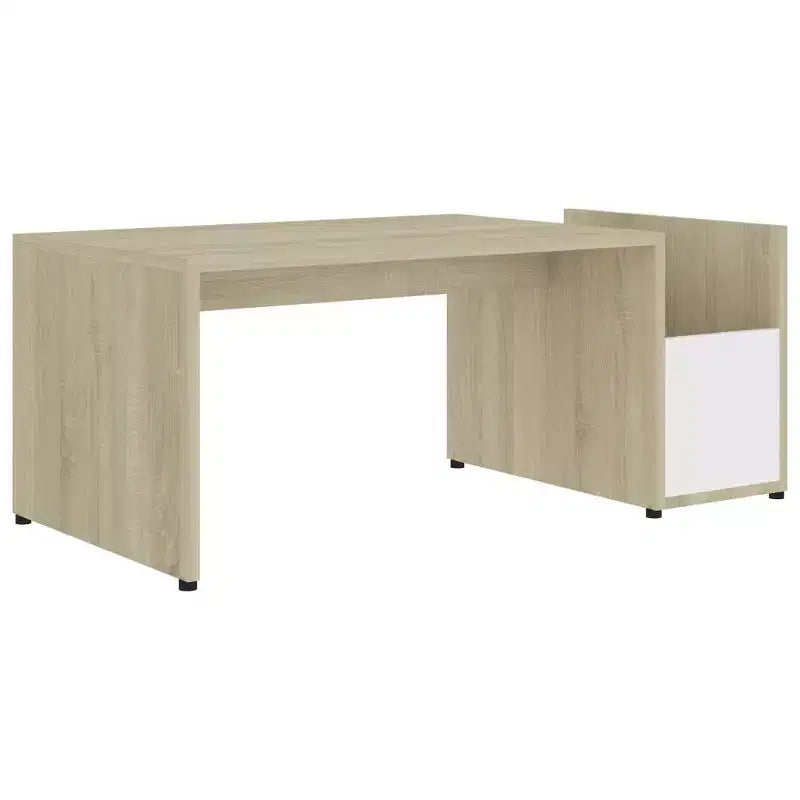 Table basse blanc bois d'ingénierie avec rangement