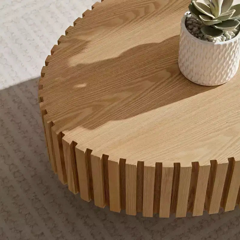 Table basse ovale moderne de 111 cm, table d'appoint fabriquée à la main avec un pied robuste pour le salon, la chambre et les petits espaces