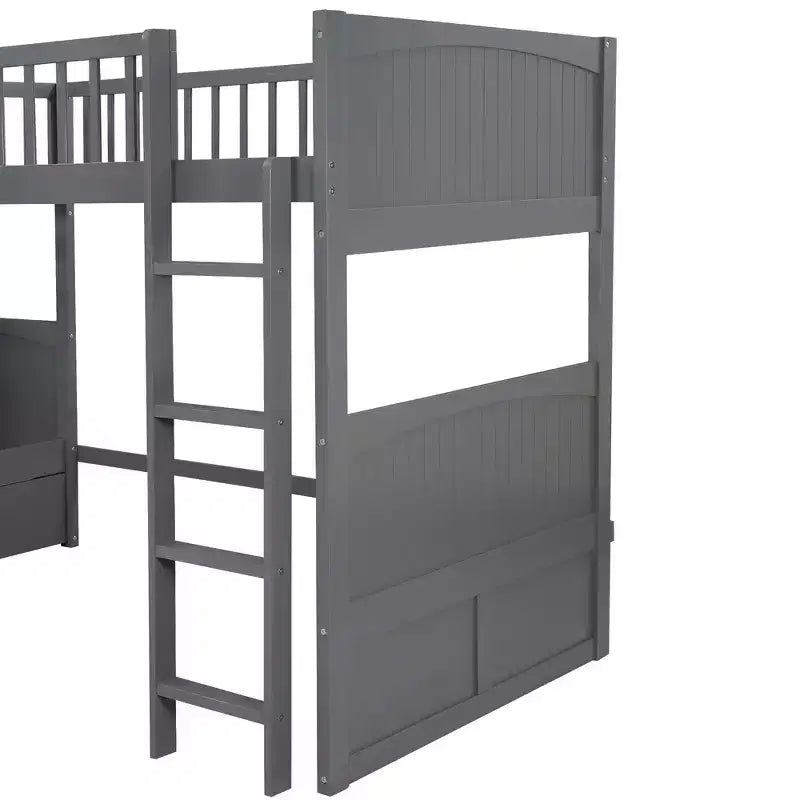 Lit superposé simple avec tiroirs intégrés et espace polyvalent sous le lit