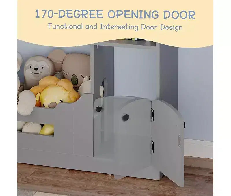 Étagère à Livres et Organisateur de Jouets 3 Niveaux pour Enfants avec Lumière à Détecteur de Mouvement