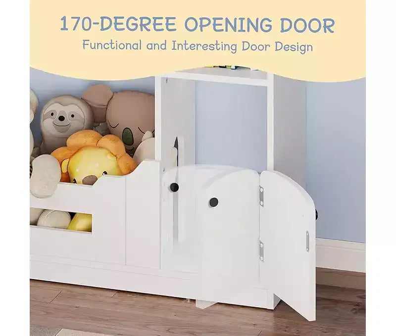 Étagère à Livres et Organisateur de Jouets 3 Niveaux pour Enfants avec Lumière à Détecteur de Mouvement