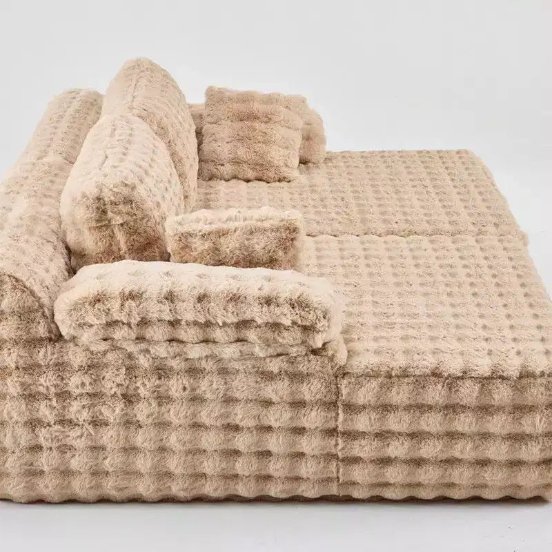 Canapé-lit avec chaise longue surdimensionnée de 236 cm de large pour salon