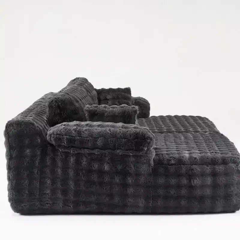 Canapé-lit avec chaise longue surdimensionnée de 236 cm de large pour salon