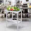 Table de travail en acier inoxydable avec roulettes, établi robuste et réglable pour cuisine, restaurant, garage