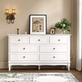 Commode moderne de 55 pouces pour chambre à coucher avec 7 tiroirs spacieux