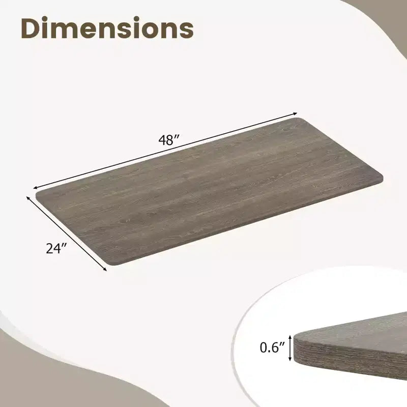 Plateau de table monobloc 48 x 24 avec coins arrondis, bureau DIY pour la maison