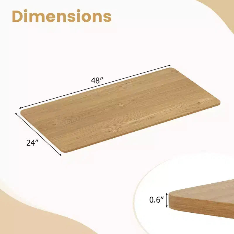 Plateau de table monobloc 48 x 24 avec coins arrondis, bureau DIY pour la maison