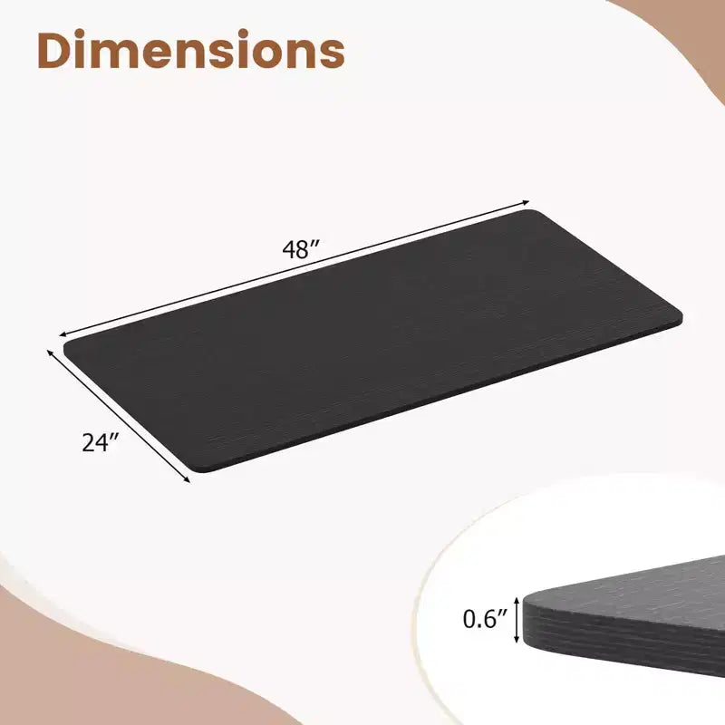 Plateau de table monobloc 48 x 24 avec coins arrondis, bureau DIY pour la maison