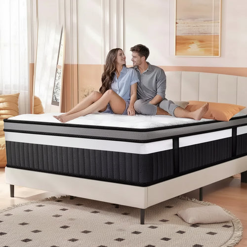 Queen Mattress, 14 Inch Gel Memory Foam Hybrid Mattress in a Box, Cooling & Breathable Design, Zoned Pressure Relief, Medium Firm Feel