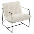 Sling Accent Chair with Metal Frame, Modern Comfy Living Room Chair, Upholstered Reading Chair with Shredded Foam Cushioning, Oversized Arm Chair
