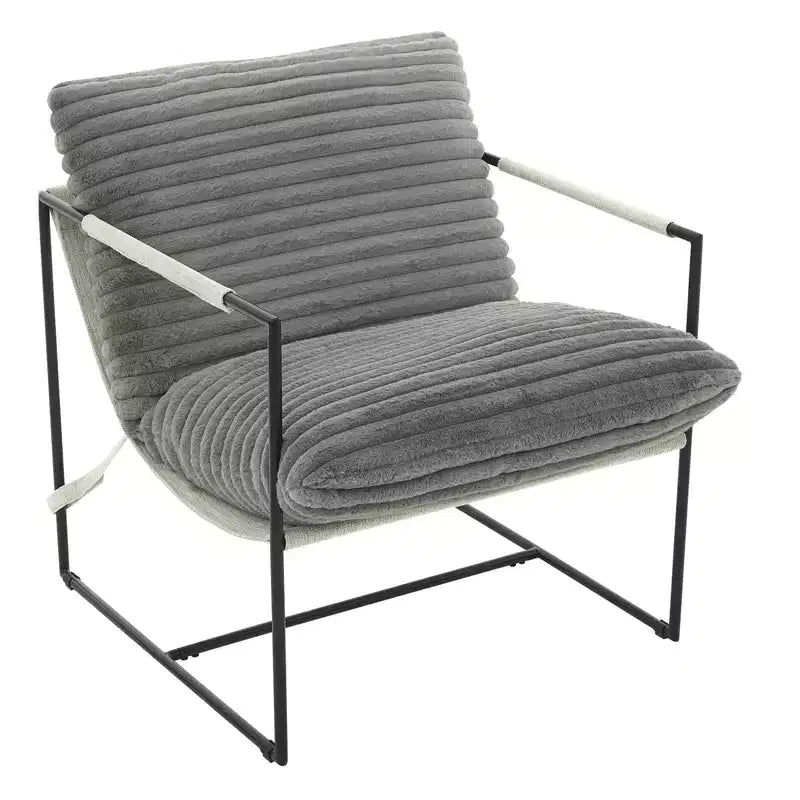 Fauteuil d'appoint suspendu avec cadre en métal, fauteuil de salon rembourré avec coussin en mousse