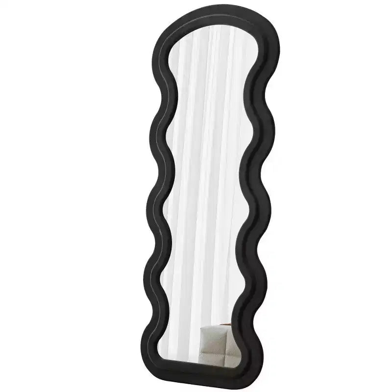 Miroir sur pied moderne, Miroir de courtoisie en flanelle avec cadre en bois
