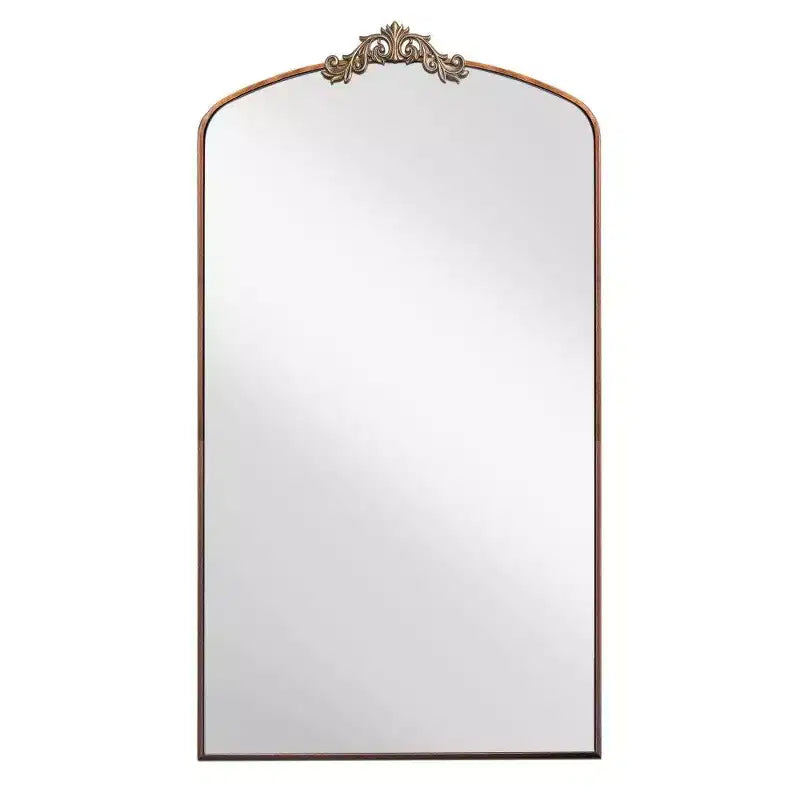 Miroir arqué 66x36 pleine longueur avec cadre métallique – Grand miroir à poser pour chambre et salon