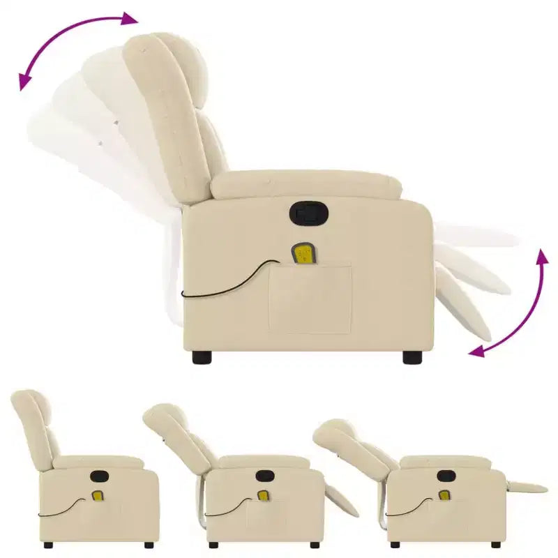 Fauteuil de massage inclinable avec vibrations et repose-pieds réglable