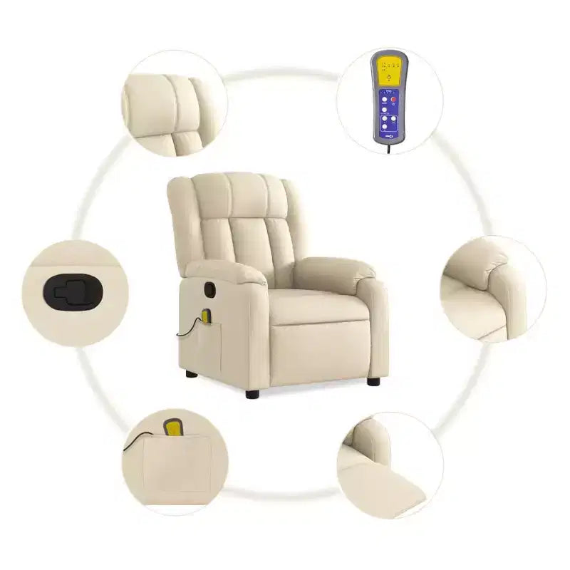Fauteuil de massage inclinable avec vibrations et repose-pieds réglable