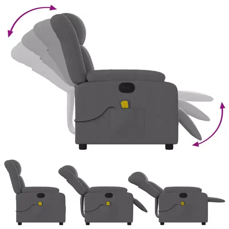 Fauteuil de massage inclinable avec vibrations et repose-pieds réglable