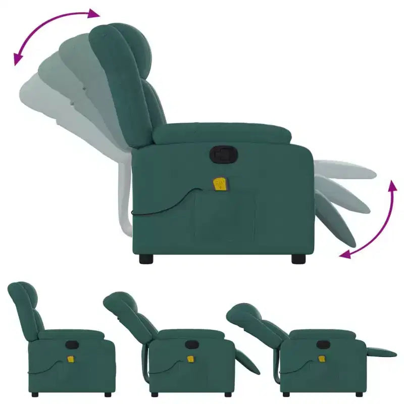 Fauteuil de massage inclinable avec vibrations et repose-pieds réglable