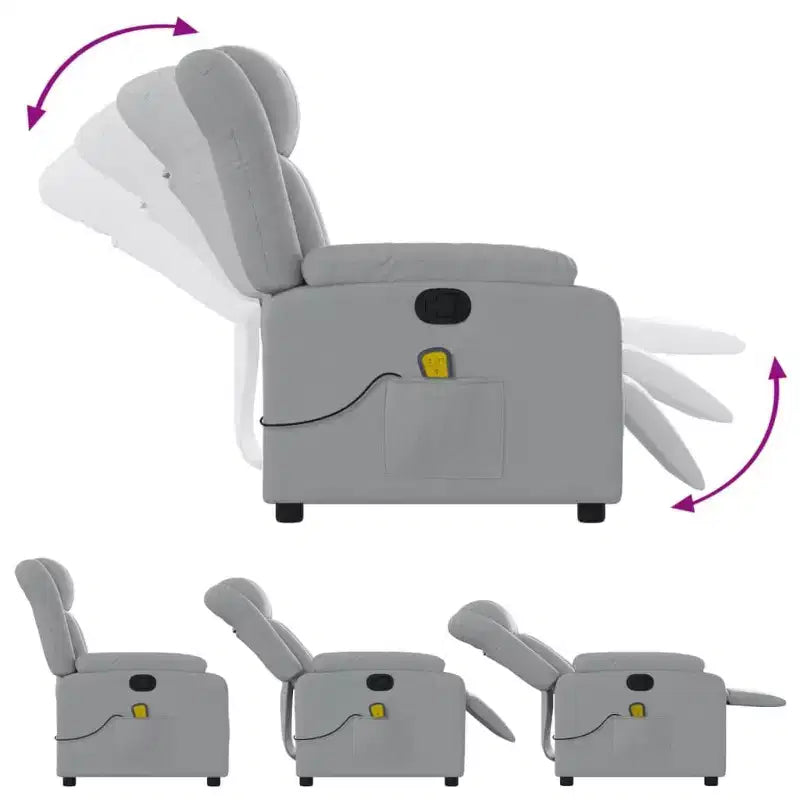 Fauteuil de massage inclinable avec vibrations et repose-pieds réglable