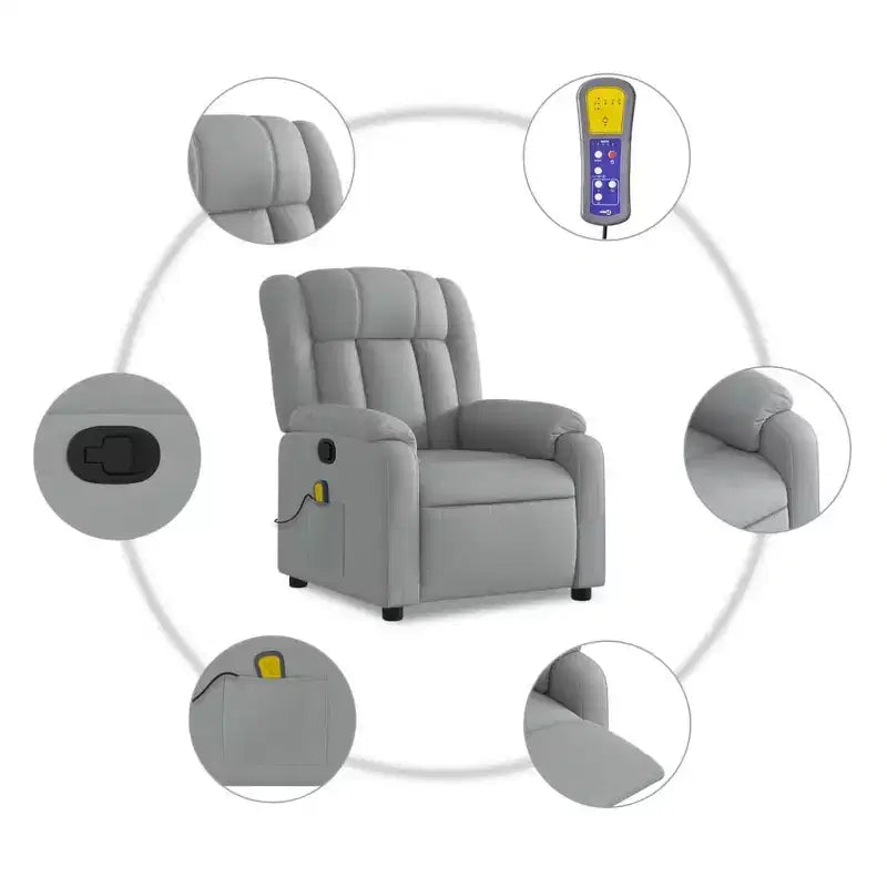 Fauteuil de massage inclinable avec vibrations et repose-pieds réglable