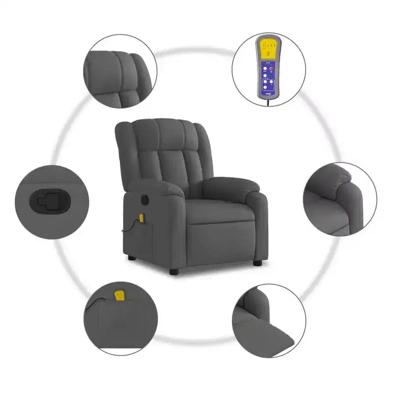 Fauteuil de massage inclinable avec vibrations et repose-pieds réglable