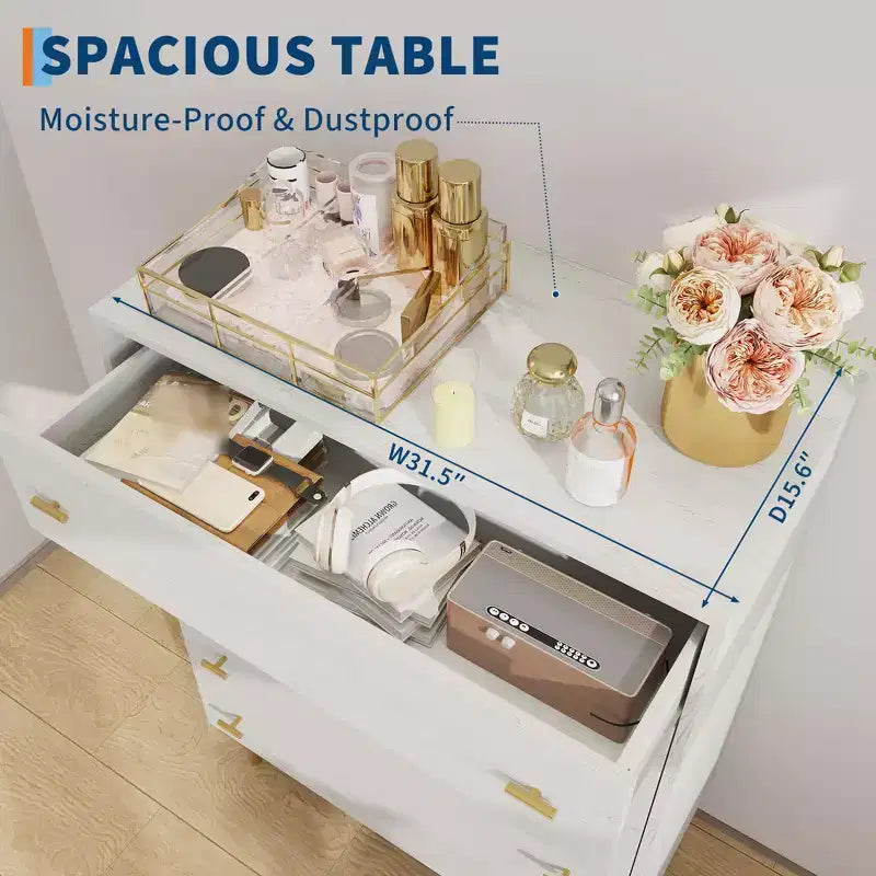Commode à 5 tiroirs pour chambre à coucher, chiffonnier de 109 cm de haut avec poignées de barres, organisateur de rangement table de chevet