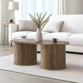 Galano Fluted Oblong Coffee Table with Round Base 39.2 W  19.5 D  14.9 H