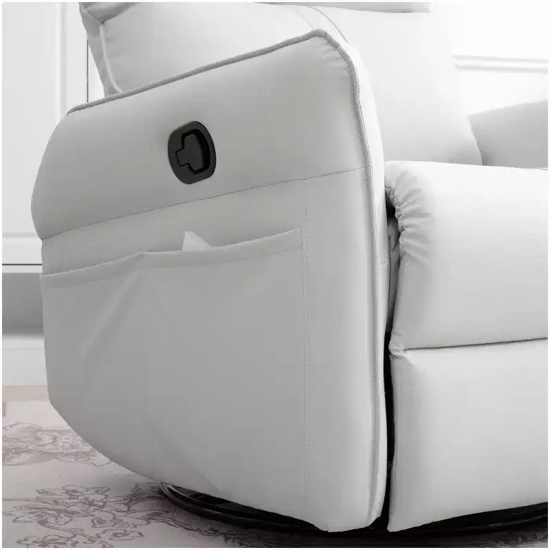 Fauteuil inclinable à bascule avec poches latérales, pivotant à 360° et inclinable, supporte 150 kg – Gris clair