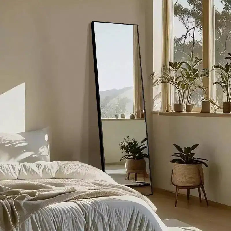 Miroir psyché noir 56x15 avec cadre en aluminium