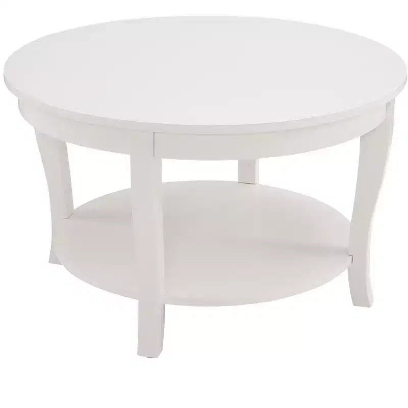 Table basse ronde à 2 niveaux avec étagère ouverte pour le salon